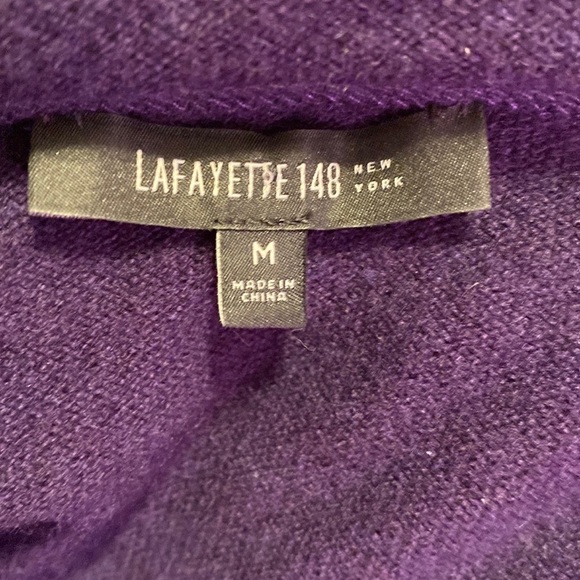 LAFAYETTE 148 Cashmere Knit Pleated Button Sweater - Picture 5 of 6